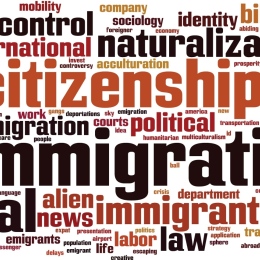 Immigration word cloud concept
