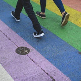 Zebracrossing in the colour of the rainbow